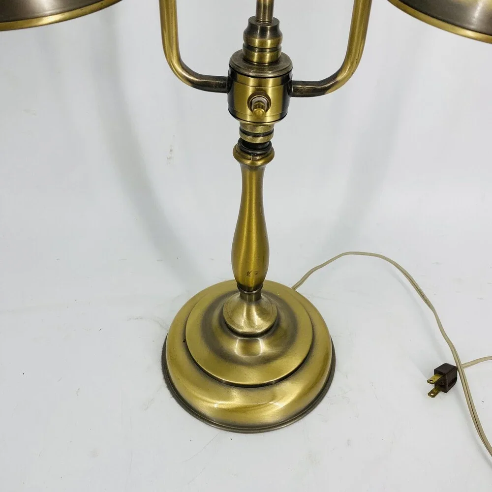 Vintage Three Way Brass Table Lamp Task Lighting Student Desk Lamp Works!
